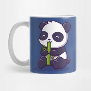 Cute Panda Eat Bamboo Cartoon Vector Icon Illustration (2) Mug